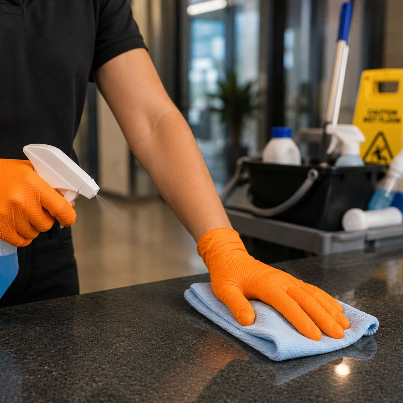 PRO Diamond Grip Orange Nitrile Gloves - 50 Pack