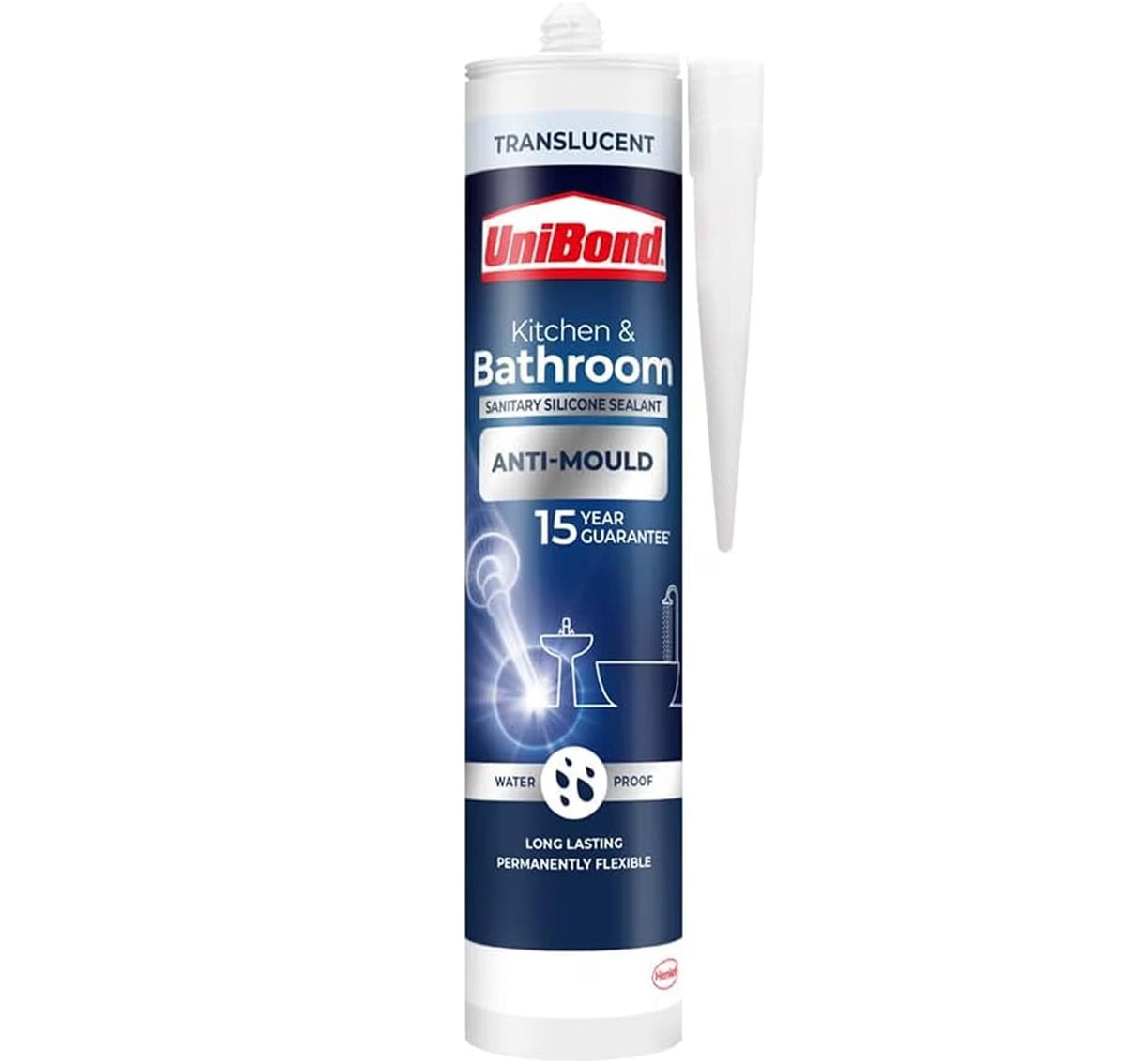 UniBond Kitchen and Bathroom, Anti mould Transparent Sealant