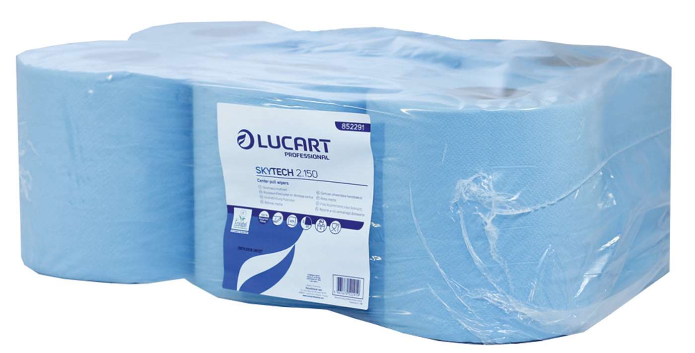 SkyTech 2 Ply Blue Centrefeed Roll 20cm x 150m