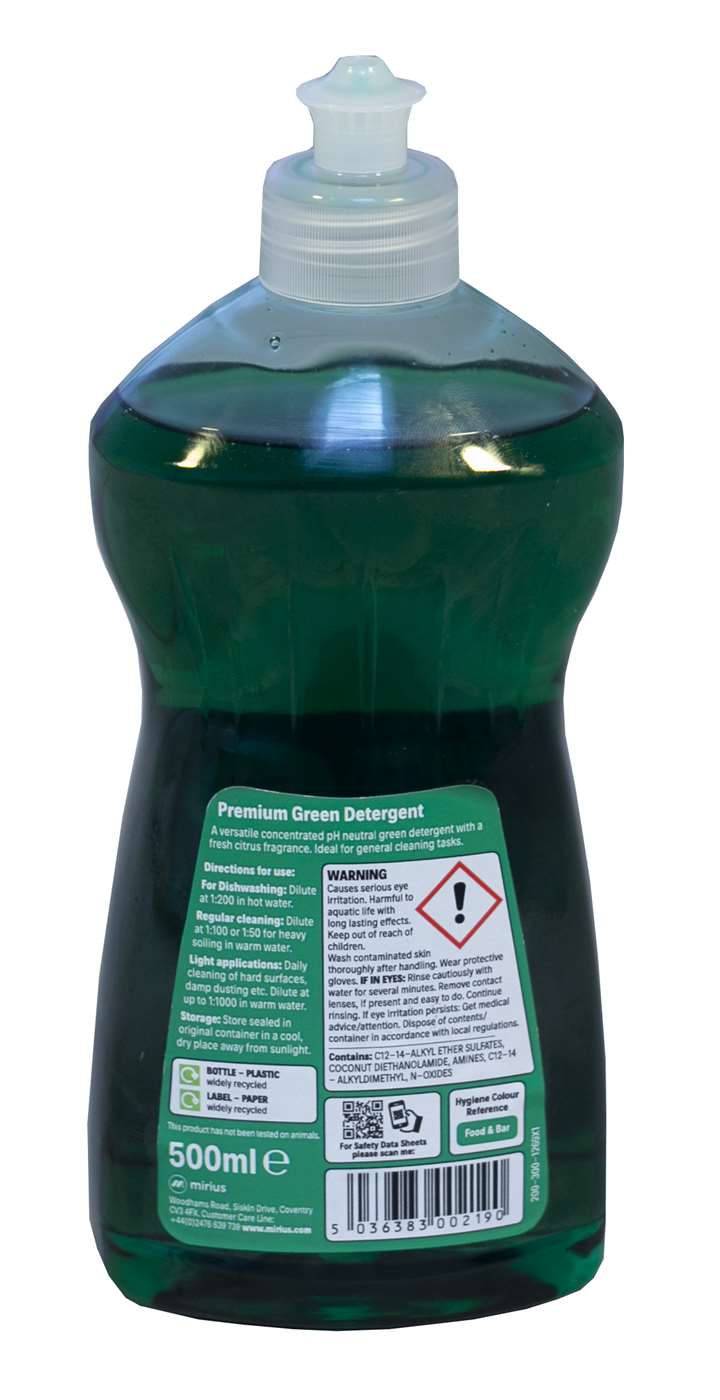 Premium Green Washing Up Liquid D1  12 x 500ml