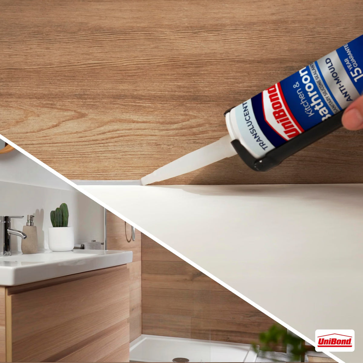 UniBond Kitchen and Bathroom, Anti mould Transparent Sealant