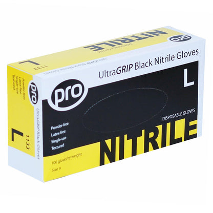 PRO UltraGRIP Black Nitrile Gloves 10 x 100 Case