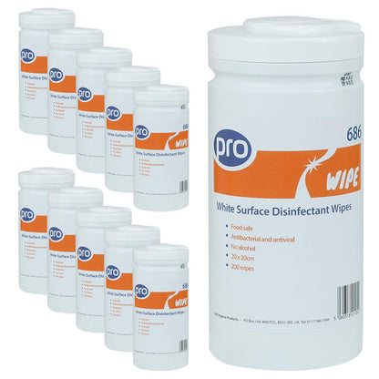 PRO Surface Disinfectant Wet Wipes 200 - Units: 10 x 200 wipes