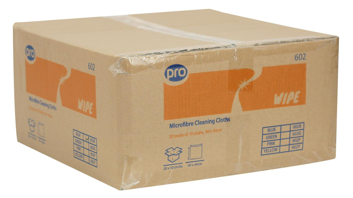 PRO Economy Microfibre Cloths 40cmx40cm 20 packs of 10